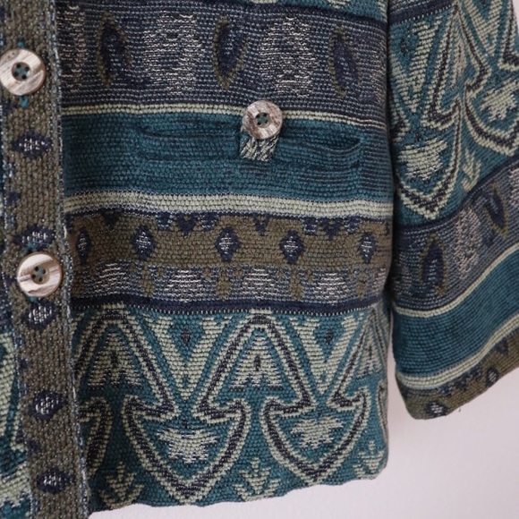 SOLD xx Vintage Sag Harbor Tapestry Button Up Coat - Picture 3 of 8